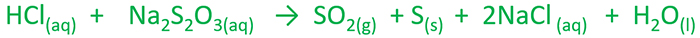 sodium thiosulfate and hydrochloric acid - Na2S2O3 + HCl